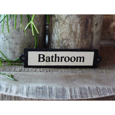 Emaille deurbordje recht 'Bathroom' Emaille deurbordje recht 'Bathroom'