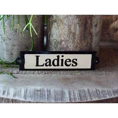Emaille deurbordje recht 'Ladies' Emaille deurbordje recht 'Ladies'