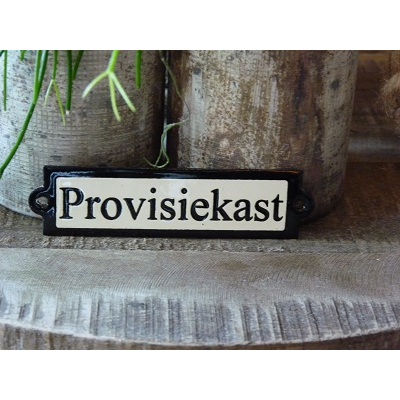 Emaille deurbordje recht 'Provisiekast' Emaille deurbordje recht 'Provisiekast'