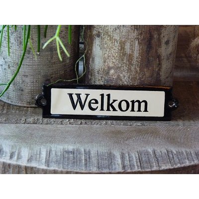 Emaille deurbordje recht 'Welkom' Emaille deurbordje recht 'Welkom'