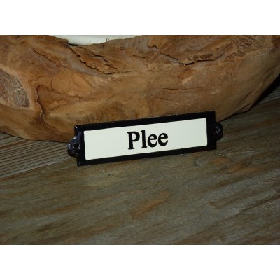Emaille deurbordje recht 'Plee' Emaille deurbordje recht 'Plee'