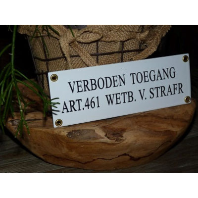 Emaille bord 'Verboden toegang' Emaille bord 'Verboden toegang'