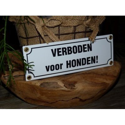 Emaille bord 'Verboden voor honden' Emaille bord 'Verboden voor honden'